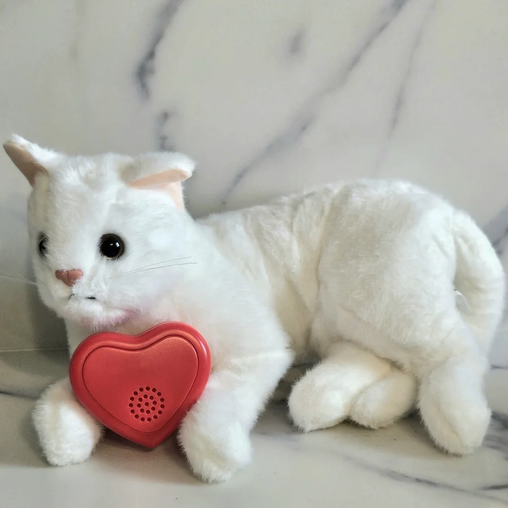 NIB - White Plush Cat Toy with Red Heart